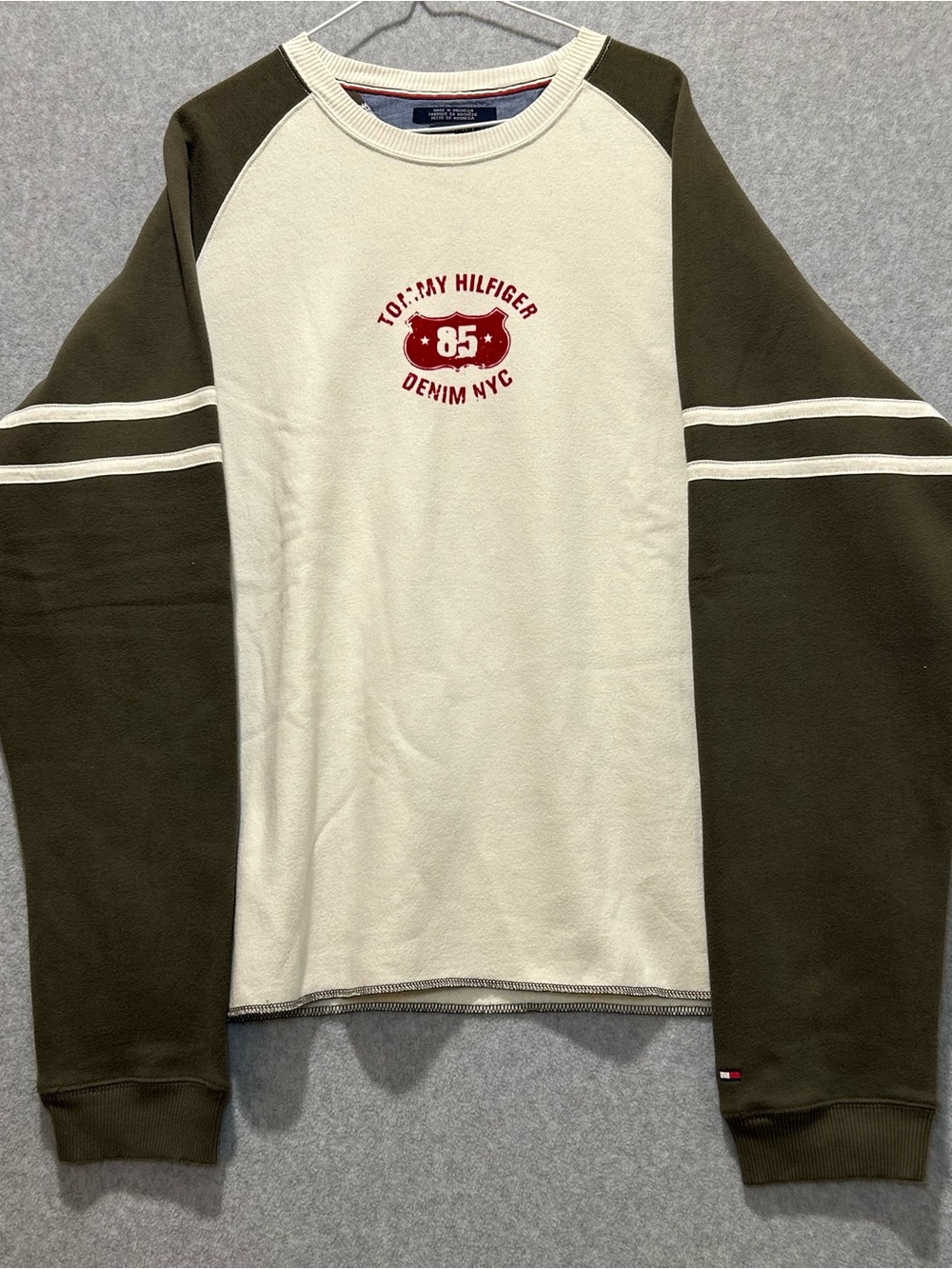 Tommy Hilfiger Denim NYC 85 Logo Long Sleeve Pullover Size XL